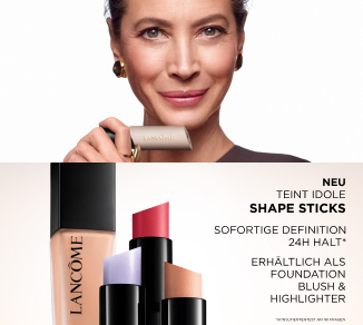 Modell med LANCÔME sminkprodukter